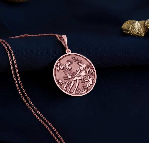 14K Solid Gold Venus and Adonis Necklace, Venus and Adonis silver Pendant, Greek mythology jewelry, Goddess Venus Rose Gold Jewelry