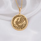 Gold Phoenix Necklace, Phoenix Pendant Gold, Rebirth Symbol Jewelry, Phoenix Rising Charm, 14k Gold Phoenix, Spiritual Phoenix Jewelry, Mythical Bird Pendant, Gold Phoenix Amulet, Phoenix Medallion, Sacred Phoenix Necklace, Phoenix Totem