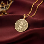 A polished 14K solid gold zodiac coin pendant. This fine cat lover jewelry represents the Scorpio sign, making it a powerful and personal birthday gift.