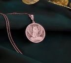 Rose Gold Plated Turkish Angora Angel Pendant with memorial design. Warm-toned elegant breed medallion with detailed wings, halo and graceful features. Rainbow bridge jewelry celebrating eternal love, perfect for grieving Turkish Angora parents.