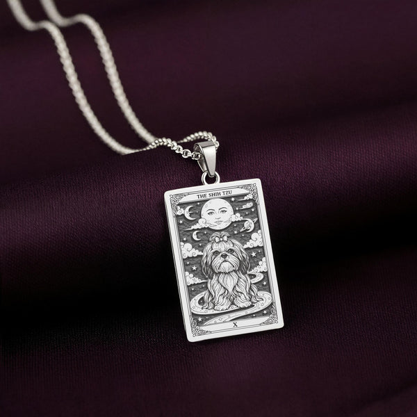 A striking 925 sterling silver Shih-Tzu charm. The art shows the celestial dog, a meaningful piece of jewelry for a pet owner.