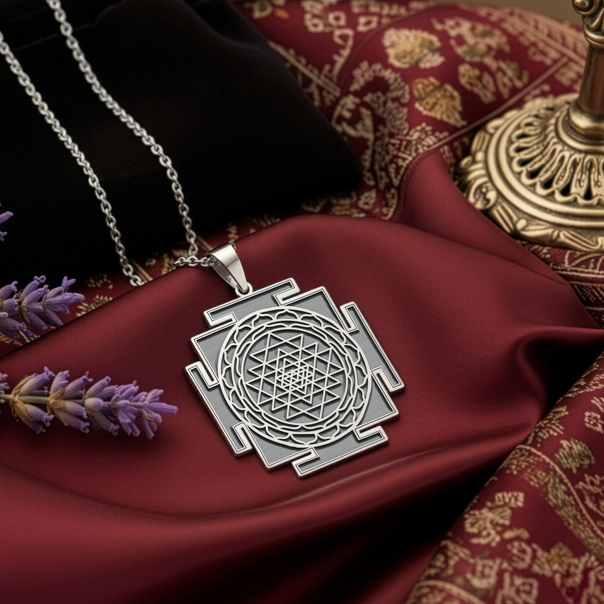 Sri Yantra Sacred Geometry Pendant | 14K Gold & Silver Options - Tantric Hindu Spiritual Protection - Image 6