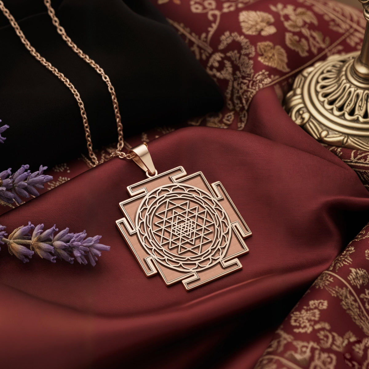 Sri Yantra Sacred Geometry Pendant | 14K Gold & Silver Options - Tantric Hindu Spiritual Protection - Image 4