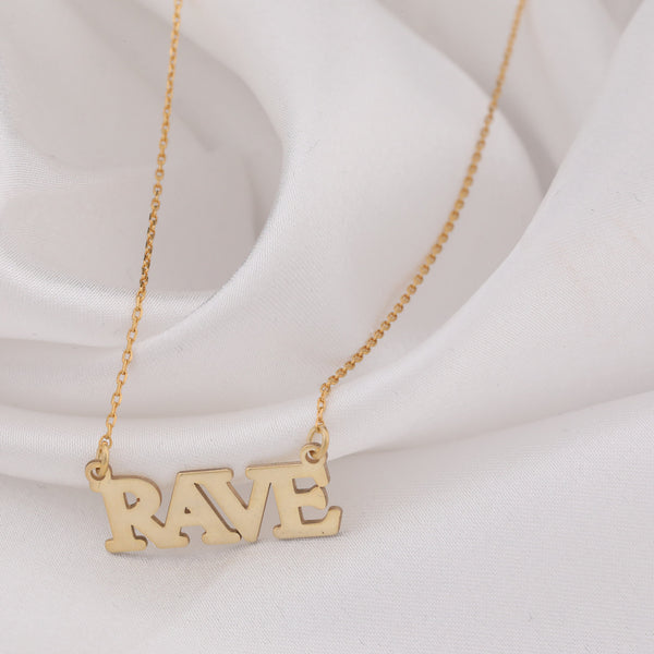 14K Solid Gold Rave Necklace , Silver Rave Necklace, Minimal Rave Necklace, Rave Jewelery, Party Necklace, Techno Necklace, Raver Necklace