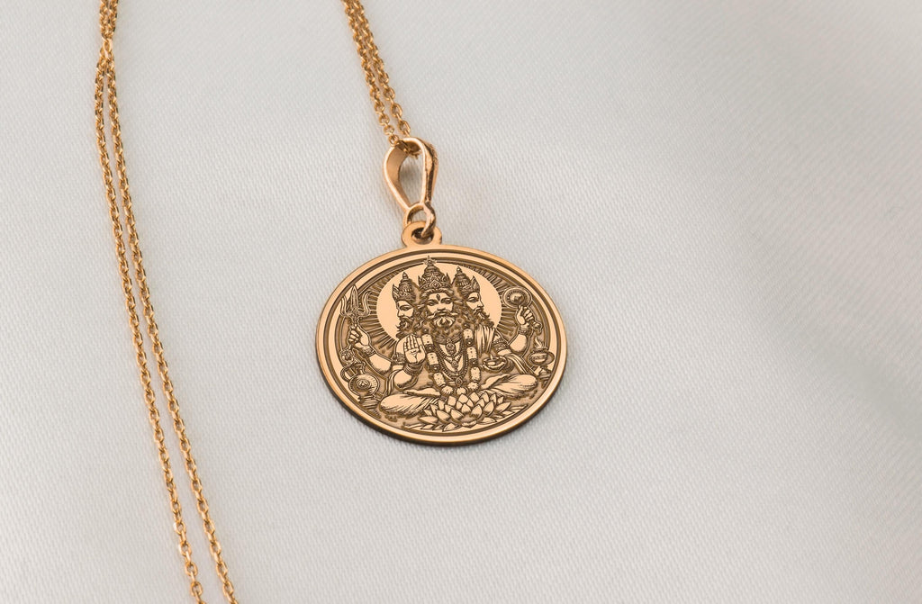 brahma round disc necklace, Brahma Gold chain, Brahman pendant, Brahma silver charm necklace, Brahma Charm pendant silver, Brahma talisman, brahma amulet, Brahma medallion gold, Brahma coin pendant, brahma pendant gift, brahma necklace gift