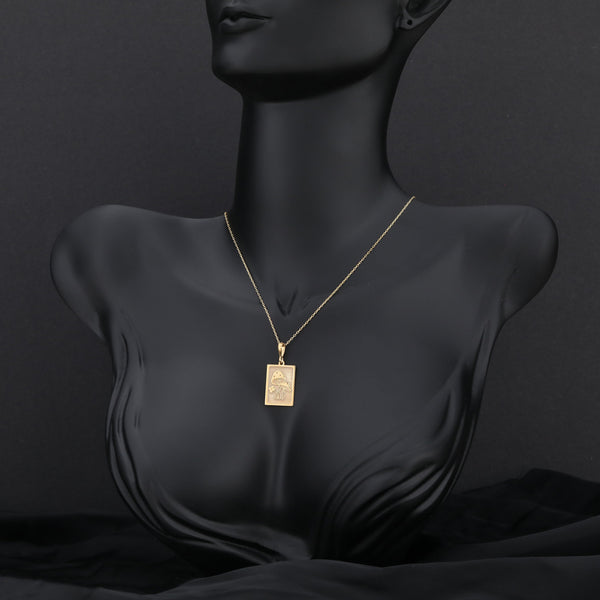 14K Solid Gold Mushroom Necklace, Silver Mushroom Charm, Mushroom Pendant, Mushroom Tarot Necklace, Psychedelic Necklace, Pagan Jewelery