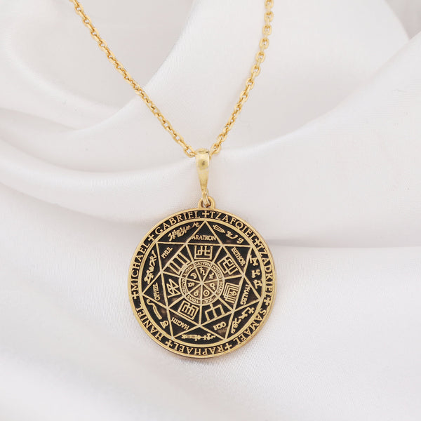 14K Solid Gold Seven Archangels, Archangel Necklace, Angel Jewelery, Archangel Pendant, Guardian Angel, Archangel Gabriel, Uriel