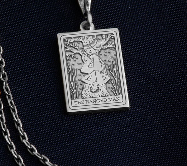 Hanged Man Tarot Necklace Silver, Tarot Jewelry Silver, Spiritual Jewelry Silver, Mystical Jewelry Silver, Occult Jewelry Silver, Silver Tarot Necklace, Hanged Man Pendant Silver, Silver Hanged Man Pendant, Silver Tarot Necklace for Women, Silver Tarot Necklace for Men, Silver Tarot Necklace Gift, Sterling Silver Tarot Necklace, Handmade Tarot Necklace Silver, Unique Tarot Necklace Silver, Silver Jewelry for Transformation, Silver Jewelry for Self-Discovery, Silver Jewelry for Inner Peace