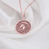 Rose Gold Plated Unicorn Necklace with Delicate Details: This stylish necklace showcases a graceful unicorn figure plated in a warm and fashionable rose gold finish. A contemporary and affordable way to express your love for unicorns and unique jewelry. The delicate design makes it a versatile accessory for various outfits and occasions.