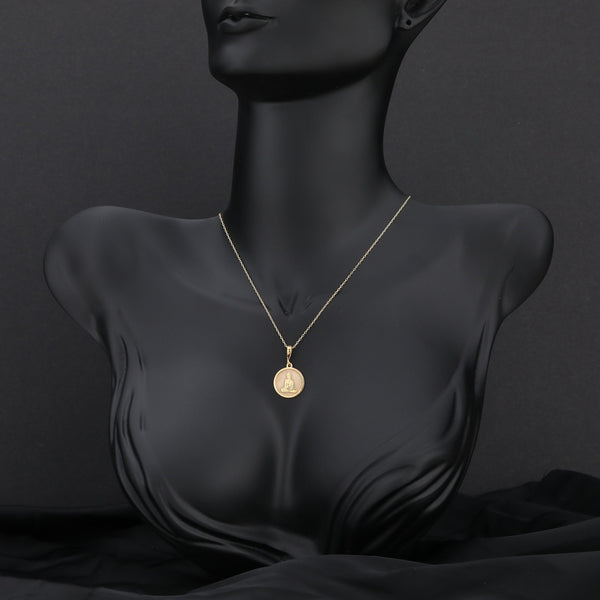 14K Solid Gold Buddha Necklace, Zen Jewelery, Spiritual Necklace, Buddha Pendant, Buddhism Inspired, Enlightenment, Silver Buddha Gifts