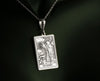 Silver hermit tarot pendant, spiritual tarot jewelry, introspection charm, hermit tarot necklace, silver tarot card pendant, tarot amulet silver, hermit card charm, esoteric silver necklace, tarot wisdom pendant