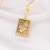 The Chariot Gold Necklace is a stunning piece crafted fromgold plated bass, featuring a detailed tarot charm design. Perfect for tarot enthusiasts, spiritual seekers, or anyone looking for a unique gift, this necklace combines elegance and meaning. It comes with a gold plated stainless steel cable chain, ensuring durability and a luxurious finish. Embrace the energy of The Chariot tarot card with this meaningful jewelry piece, ideal for daily wear or special occasions.
