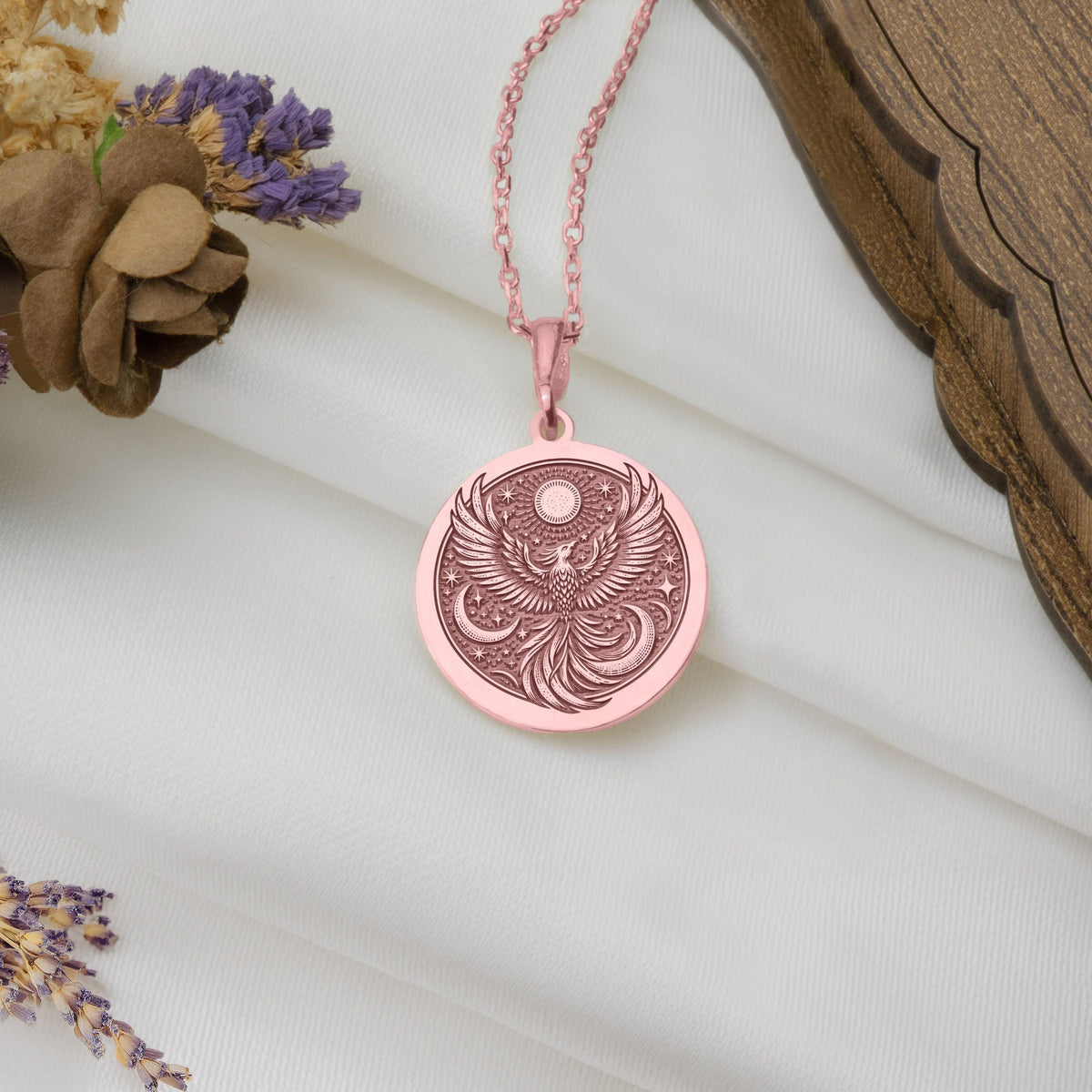 Firebird Mythical Phoenix Pendant | 14K Gold & Silver Options - Immortal Rebirth Spiritual Protection - Image 5