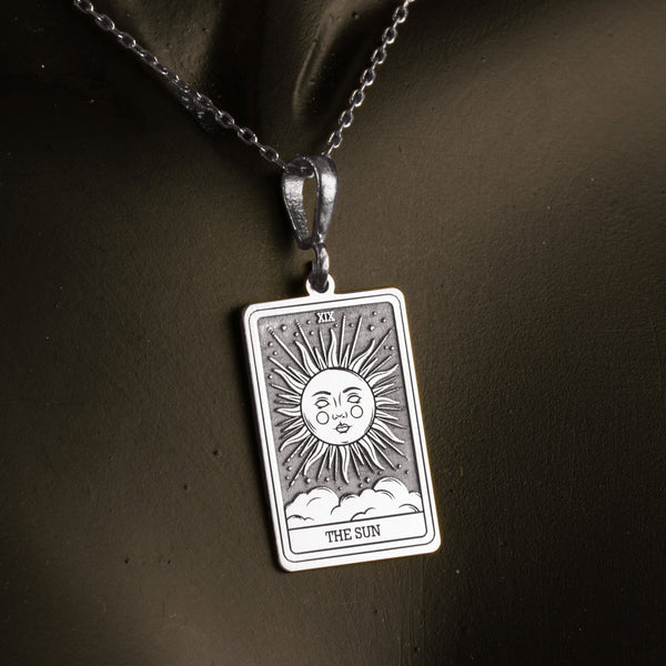 The sun tarot charm necklace - silver the sun tarot