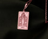 14K Solid Gold Justice Charm Necklace, Dainty Silver Triple Chain Tarot Card Necklace, Justice Rose Gold Tarot Charm Pendant Gift for Her
