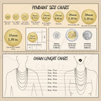 The image is a detailed chart that provides the sizes of various pendant necklaces in inches, ranging from 14 to 35, and from 16 to 60. It also includes a chain length chart that shows the chain lengths in inches, ranging from 14 to 35, and from 16 to 60. The chart provides a visual representation of the sizes and chain lengths of different pendant necklaces, making it easier to compare and understand the measurements.