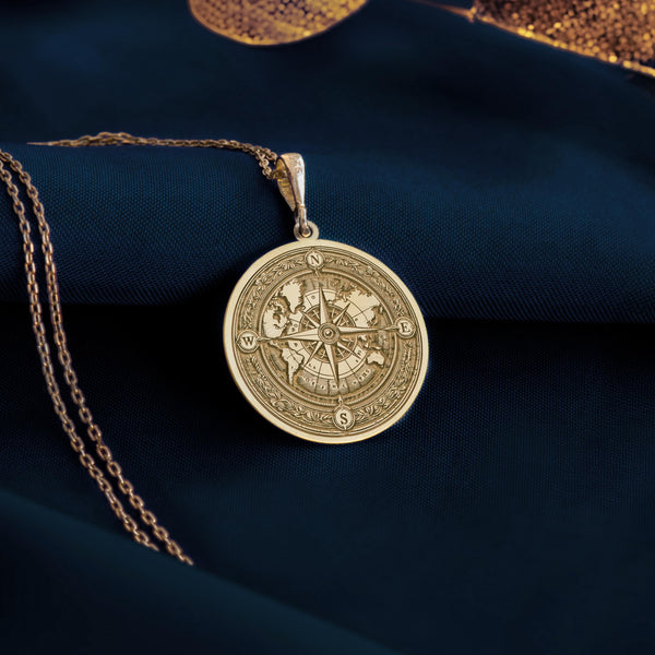 Round Compass chain, gold Compass gift, Silver Compass chain gift, Spectrum round pendant, Compass disc gold pendant , Personalized Compass gift, Compass necklace for men, Compass pendant for men, Gold Compass Charm Necklace