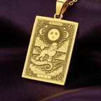 A polished 14K solid gold Poodle medallion. This fine pet jewelry represents the breed's intelligence and pride, making it a perfect Poodle lover gift.