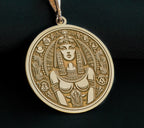 Cleopatra Pendant Necklaces 14K 14K Gold Plated pendant necklace featuring an ornate stylized Egyptian face design.