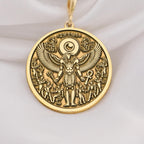 RA Necklace crafted in 14K Solid Gold, featuring an intricate Egyptian winged design. A luxury talisman pendant, perfect for mythology enthusiasts and statement jewelry lovers. Elegant and timeless ancient-inspired accessory.
