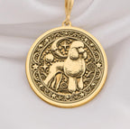 Elegant 14K Solid Gold Poodle pendant, featuring a finely detailed dog medallion. A perfect pet lover’s charm, symbolizing elegance, intelligence, and companionship, making it a meaningful gold Poodle necklace for dog enthusiasts.