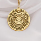 14K Solid Gold Astronaut Squirrel Necklace with intricate celestial details. A perfect gift for space and animal lovers, symbolizing adventure and resilience.