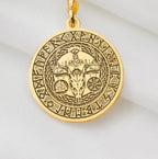 Solid Gold Norse Mythology Necklace, Viking Amulet, Thor Hammer Pendant, Mjolnir Necklace, Valkyrie Charm, Nordic Viking Jewelry, Gold Pagan Rune Necklace, Norse Warrior Gift, Handmade Gold Viking Pendant
