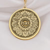 14K Gold Peace Mandala Necklace featuring intricate spiritual design. Perfect for yoga enthusiasts and mindfulness lovers. A meaningful boho-inspired pendant, ideal as a thoughtful gift for birthdays, anniversaries, or special occasions.