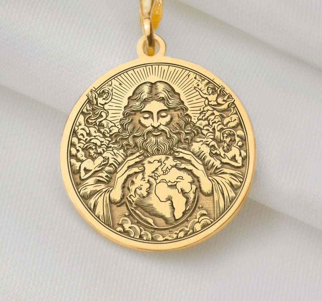 14K Solid Gold Jesus Charm Necklace, Christ Silver Pendant, Rose Gold Jesus Christ Necklace, Christian Jewelry, Holy Face Medallion, Savior