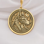 14K Gold Anubis Necklace featuring the ancient Egyptian god Anubis. Elegant and symbolic pendant jewelry, perfect for men and women. A timeless mythology-inspired accessory crafted in solid gold for everyday wear or gifting.