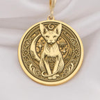 Sphinx cat necklace crafted in 14K solid gold. This unique pendant combines elegance and feline charm, perfect for cat lovers or a thoughtful gift for her. Ideal for birthdays, anniversaries, or special occasions.