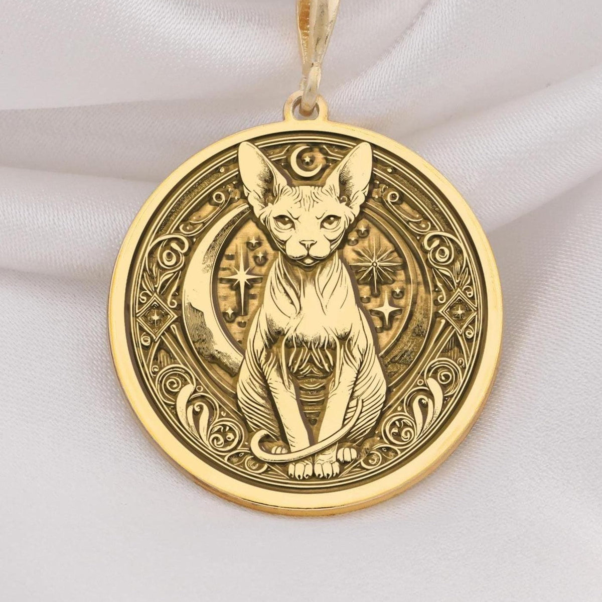 Sphinx cat necklace crafted in 14K solid gold. This unique pendant combines elegance and feline charm, perfect for cat lovers or a thoughtful gift for her. Ideal for birthdays, anniversaries, or special occasions.
