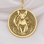 Sphinx cat necklace crafted in 14K solid gold. This unique pendant combines elegance and feline charm, perfect for cat lovers or a thoughtful gift for her. Ideal for birthdays, anniversaries, or special occasions.