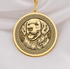 Elegant 14K Solid Gold Golden Retriever pendant, featuring a finely detailed dog medallion. A perfect pet lover’s charm, symbolizing joy, companionship, and love, making it a meaningful gold Golden Retriever necklace for dog enthusiasts.