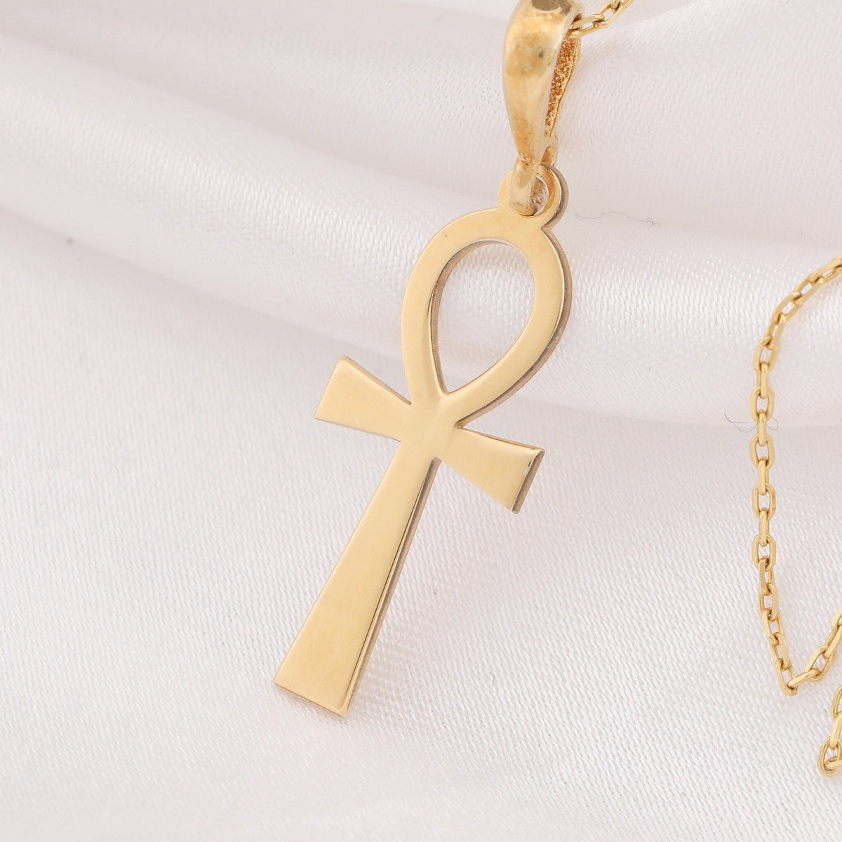 Ankh Key of Life Pendant | 14K Gold & Silver Options - Ancient Mythology Protection Talisman