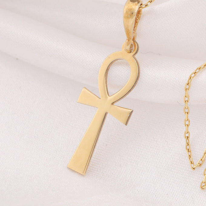 Ankh Key of Life Pendant | 14K Gold & Silver Options - Ancient Mythology Protection Talisman