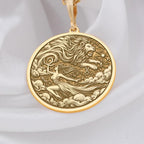 Leo Woman Pendant Elegant Zodiac Lion Necklace for Astrology Lovers, Personalized Leo Zodiac Charm Necklace in Gold Perfect Gift for Leo Women, Gold Lion Medallion Necklace for Leo Women Astrology and Horoscope Jewelry