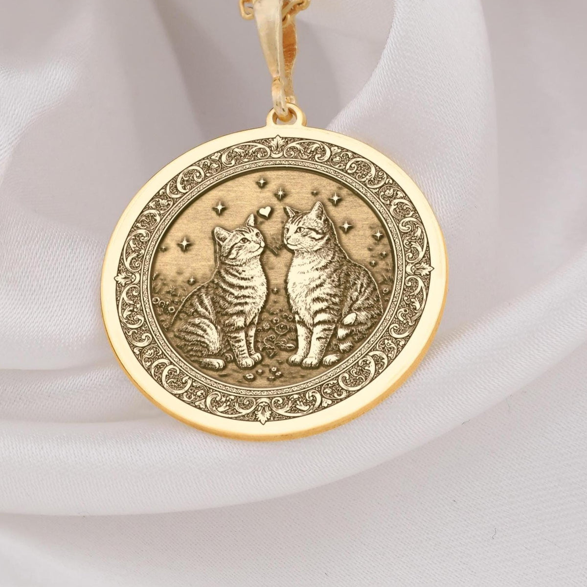 Yin Yang Twin Feline Pendant | 14K Gold & Silver Options - Spiritual Balance Animal Lover