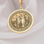 Yin Yang Twin Feline Pendant | 14K Gold & Silver Options - Spiritual Balance Animal Lover