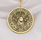 Christmas Deer Necklace Charm | 14K Gold & Silver Options - Holiday Gift Animal Lover