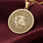 Sacred Stag Celtic Deer Medallion | 14K Gold & Silver Options - Ancient Mythology Protection Talisman