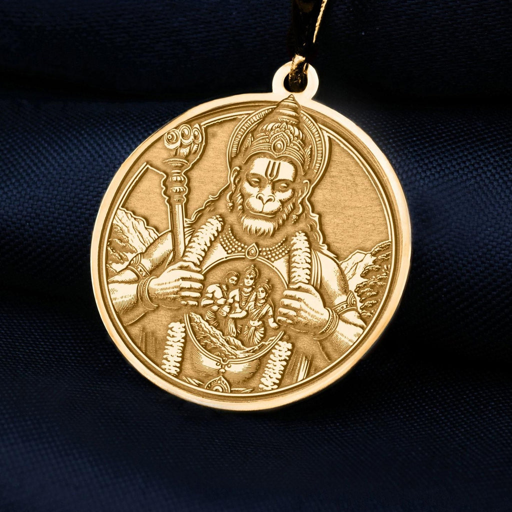 Hanuman Pendant: 14K Gold with bajrangbali monkey god spiritual amulet talisman amulet - View 48