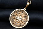 14K Gold Compass Necklace, Directional Pendant, Personalized Gift, Dainty Gold Scope Charm - View 153