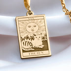 The Sun Tarot Necklace: 14K Gold with sun card rider waite occult arcana talisman - View 48
