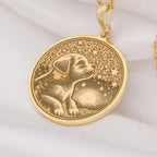 Dog Memorial Necklace: 14K Gold with dog memorial gift 14k gold puppy talisman amulet - View 48