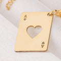Ace of Hearts Necklace: 14K Gold with heart card playing card occult arcana talisman - View 48