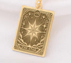 The Star Tarot Pendant: 14K Gold with tarot card rider waite major arcana occult - View 153