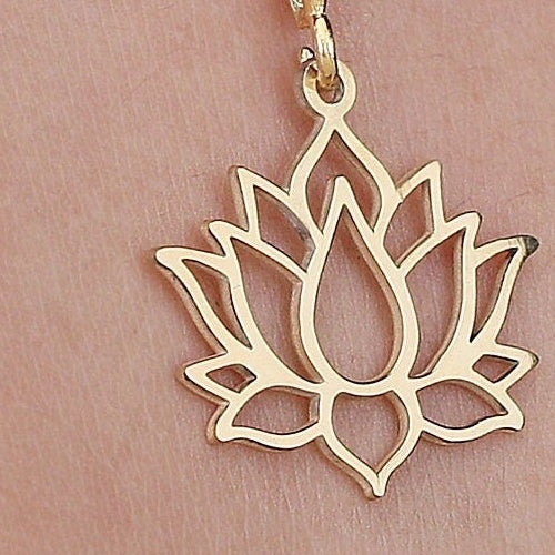 Lotus Flower Pendant: 14K Gold Unfolding Petals, Purity Treasure, Floral Jewelry - View 48