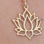 Lotus Flower Pendant: 14K Gold Unfolding Petals, Purity Treasure, Floral Jewelry - View 48