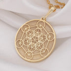 Metatron Cube Necklace: 14K Gold with sacred geometry metatrons cube amulet talisman - View 153